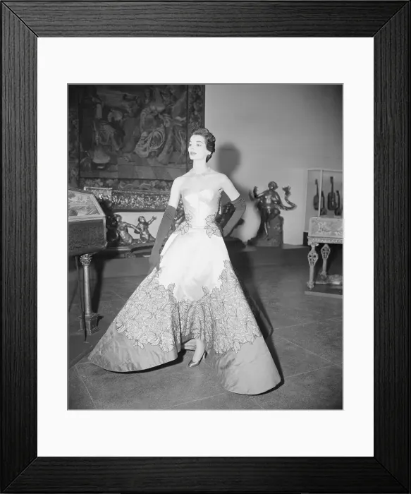 Framed Print : Model wearing Evening Gown
