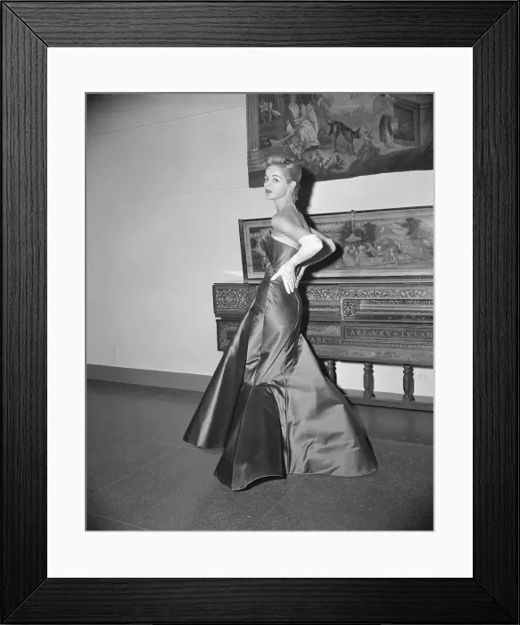 Framed Print : Model Wearing Gelanos Gown Framed Print : Model Wearing Gelanos Gown