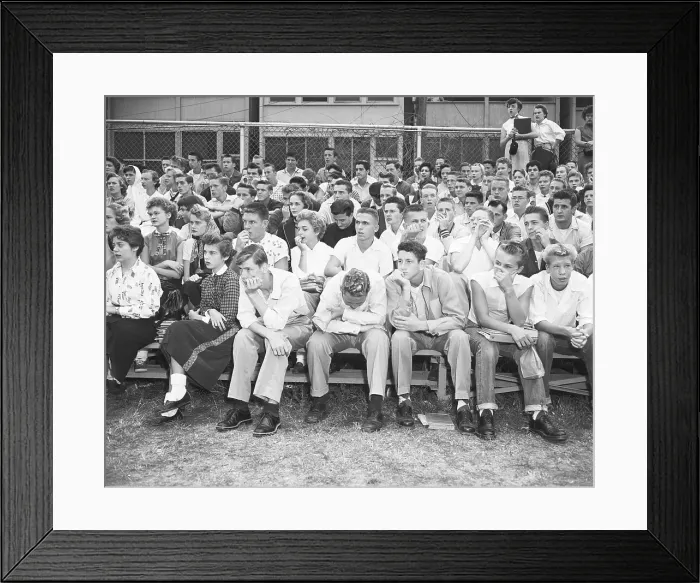 Framed Print : Students At Anti-Integration Meeting