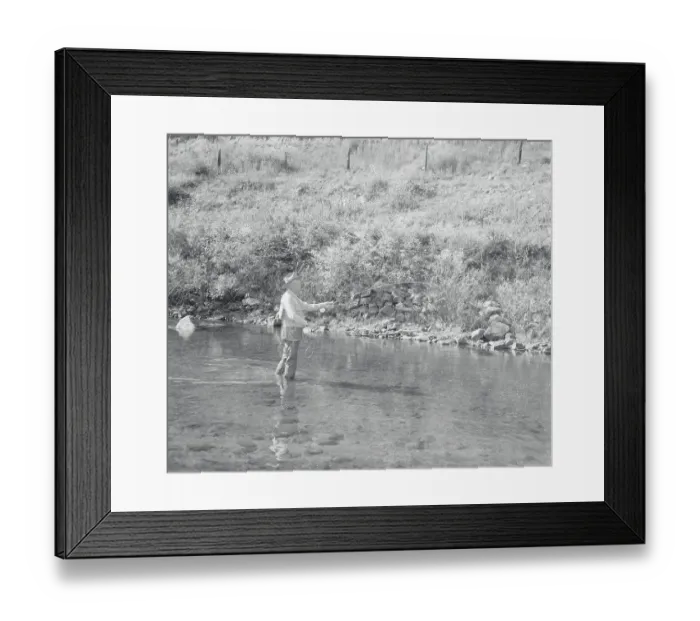 Framed Print : Eisenhower Fishing in River Framed Print : Eisenhower Fishing in River