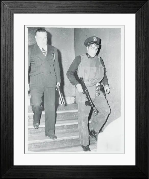 Framed Print : Police walking Down Stairs Framed Print : Police walking Down Stairs