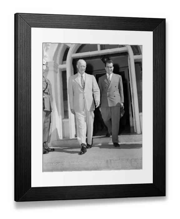 Framed Print : President Eisenhower Walking Next to Richard Nixon Framed Print : President Eisenhower Walking Next to Richard Nixon