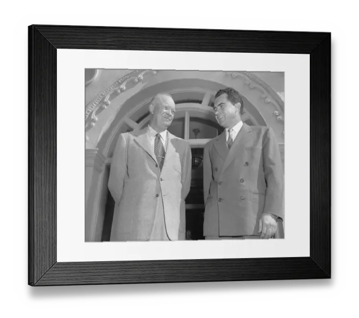 Framed Print : President Eisenhower Talking With Richard Nixon Framed Print : President Eisenhower Talking With Richard Nixon