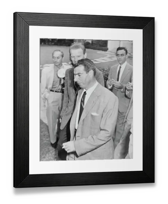 Framed Print : Joe DiMaggio Talking About Divorce from Marilyn Monroe Framed Print : Joe DiMaggio Talking About Divorce from Marilyn Monroe