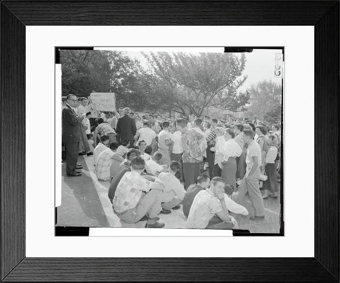 Framed Print : Students Demonstrating Against Integration Framed Print : Students Demonstrating Against Integration