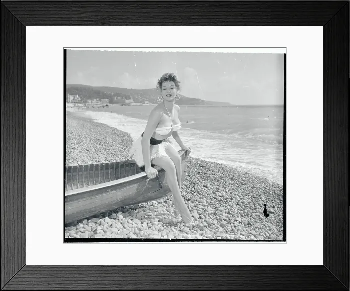 Framed Print : Monique Van Vooren Wearing Bathing Suit Framed Print : Monique Van Vooren Wearing Bathing Suit