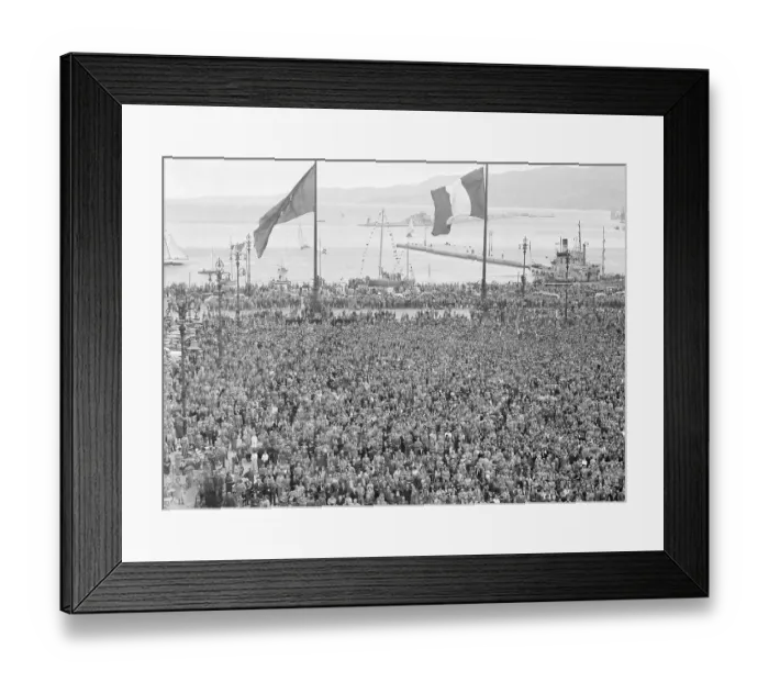 Framed Print : Crowd Watching the Raising of a Flag Framed Print : Crowd Watching the Raising of a Flag