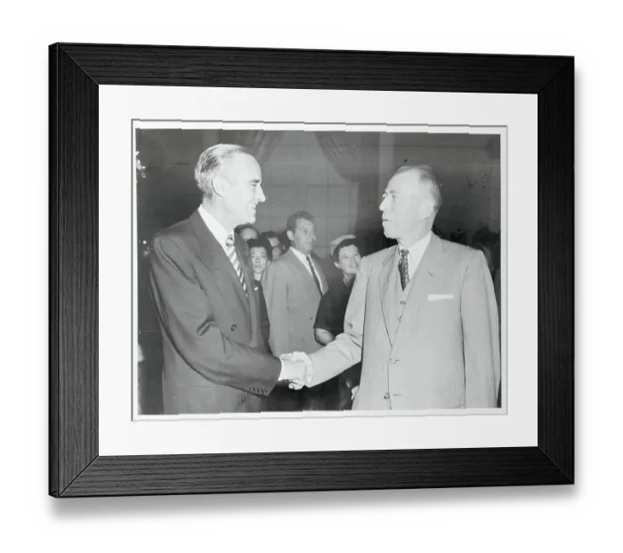 Framed Print : W. Averell Harriman Shaking Hands With Irving Ives Framed Print : W. Averell Harriman Shaking Hands With Irving Ives