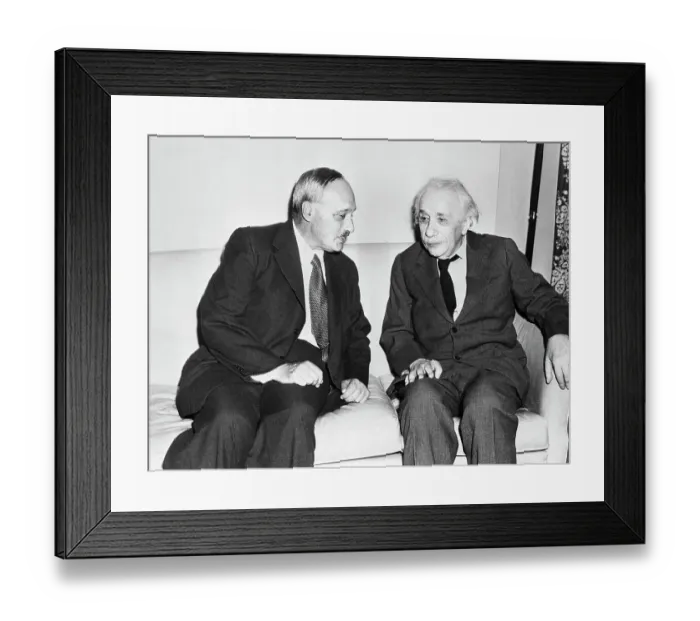 Framed Print : James Franck Talks With Albert Einstein Framed Print : James Franck Talks With Albert Einstein