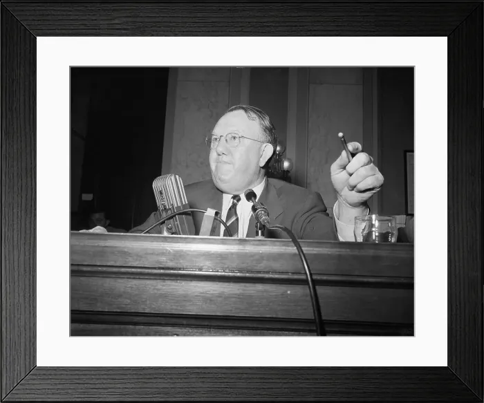 Framed Print : Homer Capehart Speaking at a Hearing Framed Print : Homer Capehart Speaking at a Hearing