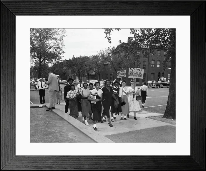 Framed Print : African American Students Pass Pro-Segregation Demonstrators Framed Print : African American Students Pass Pro-Segregation Demonstrators