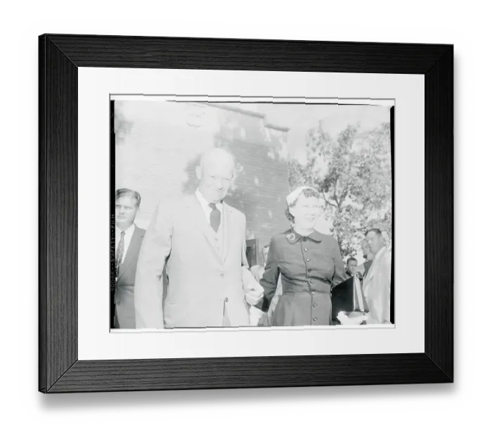 Framed Print : President and Mrs. Eisenhower Leaving a Church Framed Print : President and Mrs. Eisenhower Leaving a Church
