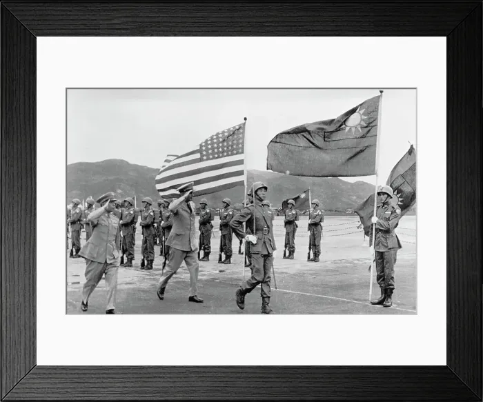 Framed Print : Maxwell Taylor Inspecting Troops Framed Print : Maxwell Taylor Inspecting Troops