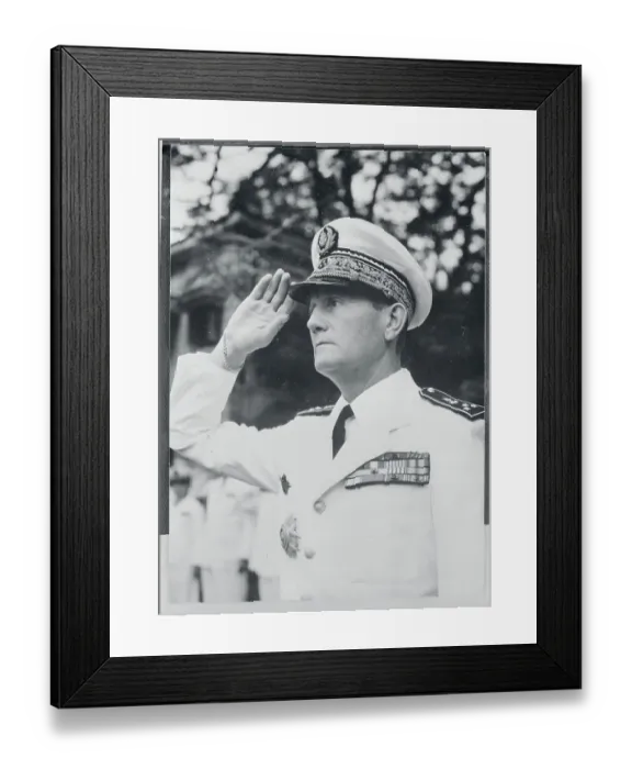 Framed Print : Admiral Jozan Saluting in Military Uniform Framed Print : Admiral Jozan Saluting in Military Uniform