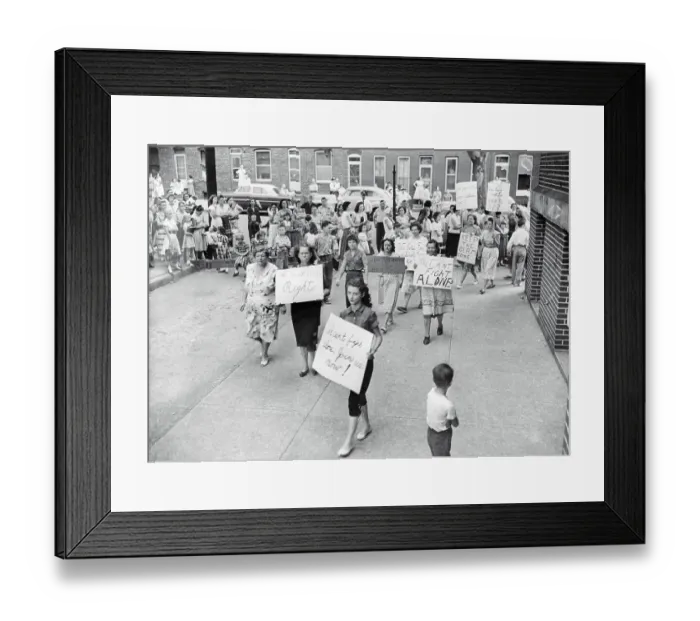 Framed Print : Pro-Segregation Rally in Baltimore 1954 Framed Print : Pro-Segregation Rally in Baltimore 1954