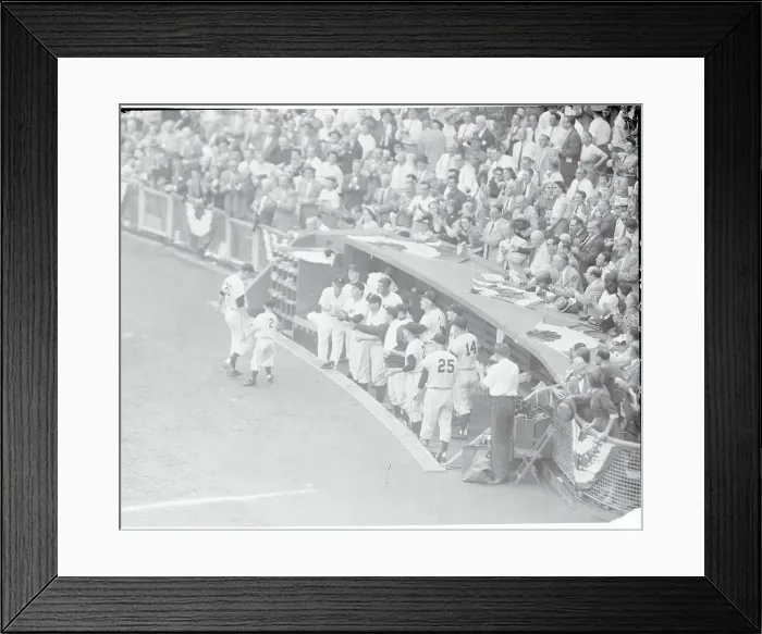 Framed Print : Baseball Players Standing in the Dugout Framed Print : Baseball Players Standing in the Dugout