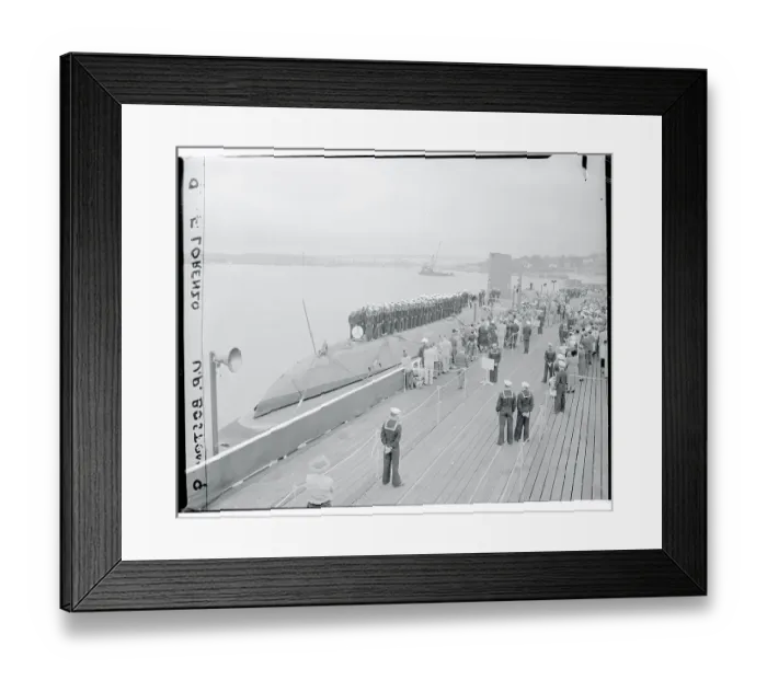 Framed Print : Sailors Standing on a Submarine Framed Print : Sailors Standing on a Submarine