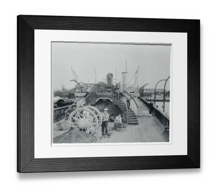 Framed Print : Workmen Stripping a Yacht Framed Print : Workmen Stripping a Yacht