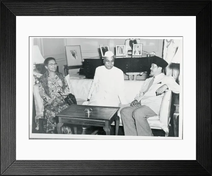 Framed Print : Rajendra Prasah Speaking With Mr. and Mrs. Ali Sastroamidjojo Framed Print : Rajendra Prasah Speaking With Mr. and Mrs. Ali Sastroamidjojo