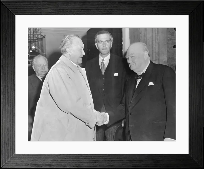 Framed Print : Winston Churchill Shaking Hands With Konrad Adenauer Framed Print : Winston Churchill Shaking Hands With Konrad Adenauer