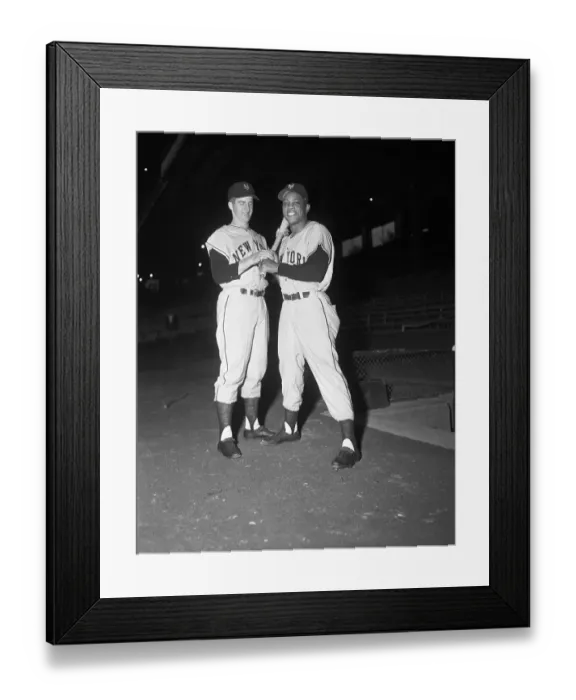 Framed Print : Don Mueller and Willie Mays Posing Together Framed Print : Don Mueller and Willie Mays Posing Together