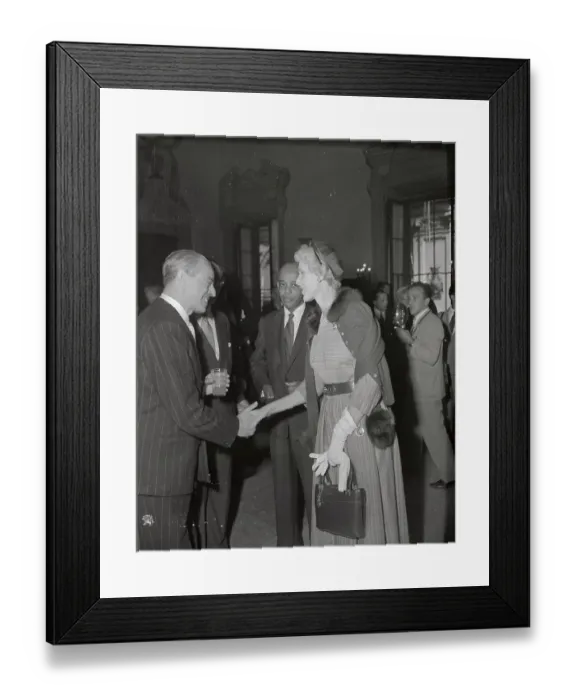 Framed Print : Gaetano Martino Greeting Clare Boothe Luce at Party Framed Print : Gaetano Martino Greeting Clare Boothe Luce at Party