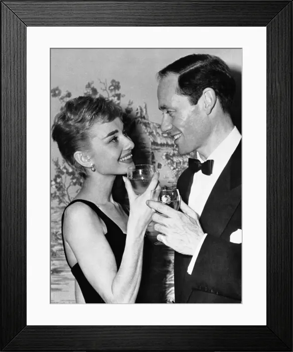 Framed Print : Audrey Hepburn and Mel Ferrer Having a Drink Together Framed Print : Audrey Hepburn and Mel Ferrer Having a Drink Together