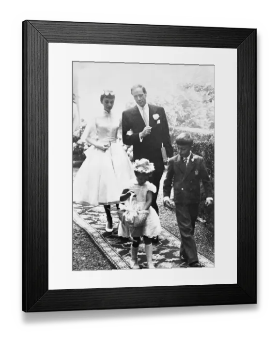 Framed Print : Audrey Hepburn and Mel Ferrer Leaving Chapel Framed Print : Audrey Hepburn and Mel Ferrer Leaving Chapel