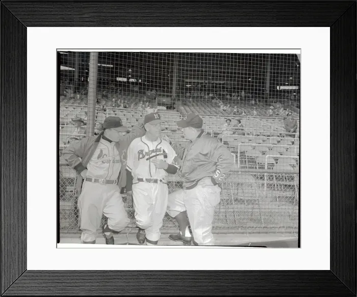 Framed Print : Birdie Tebbetts Speaking to Other Managers Framed Print : Birdie Tebbetts Speaking to Other Managers