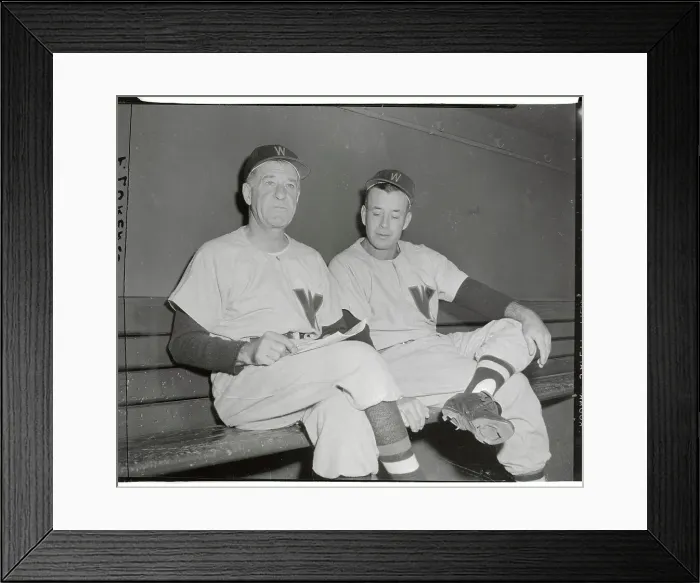 Framed Print : Bucky Harris Speaking to George Myatt Framed Print : Bucky Harris Speaking to George Myatt