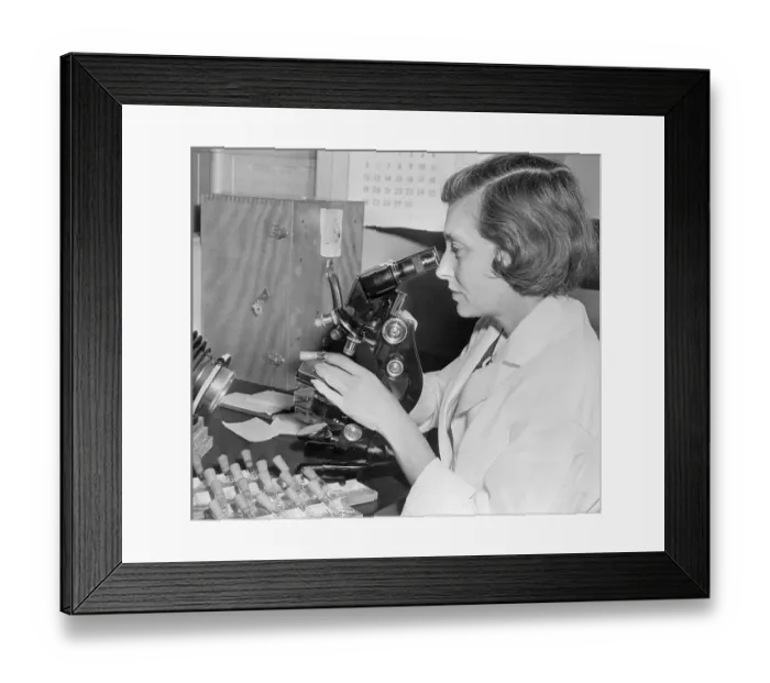 Framed Print : Elsa M Zitcer Working in Laboratory Framed Print : Elsa M Zitcer Working in Laboratory