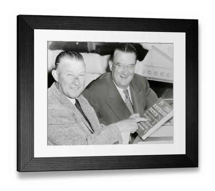 Framed Print : Dodger Officials Reading Book About Team of the Same Name Framed Print : Dodger Officials Reading Book About Team of the Same Name