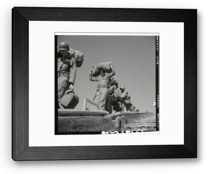 Framed Print : Soldiers Boarding a Landing Ship Framed Print : Soldiers Boarding a Landing Ship
