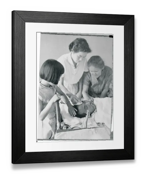 Framed Print : Aikichi Kuboyama's Family Caring for Him Framed Print : Aikichi Kuboyama's Family Caring for Him