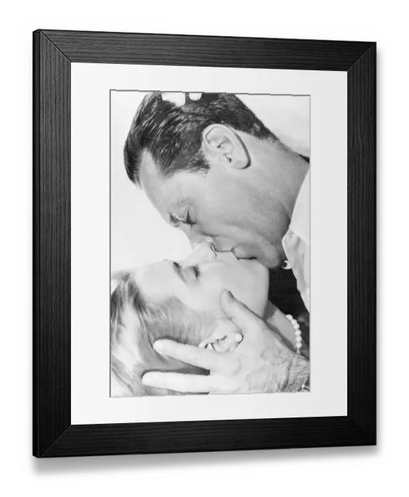 Framed Print : Grace Kelly Kissing William Holden Framed Print : Grace Kelly Kissing William Holden