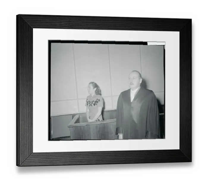 Framed Print : Christa Lehmann in Court Framed Print : Christa Lehmann in Court