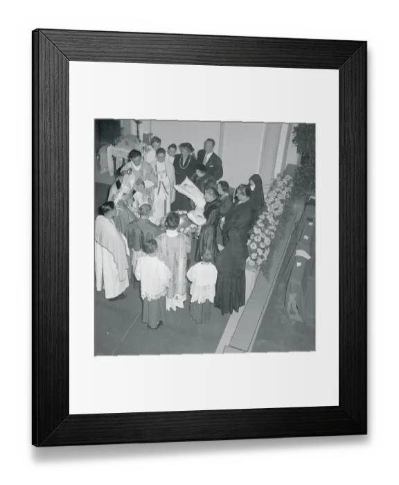 Framed Print : Aerial View of Hapsburg Twins Being Baptized Framed Print : Aerial View of Hapsburg Twins Being Baptized
