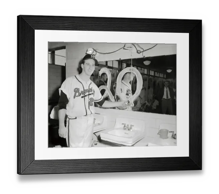 Framed Print : Warren Spahn Writing #20 on a Mirror Framed Print : Warren Spahn Writing #20 on a Mirror