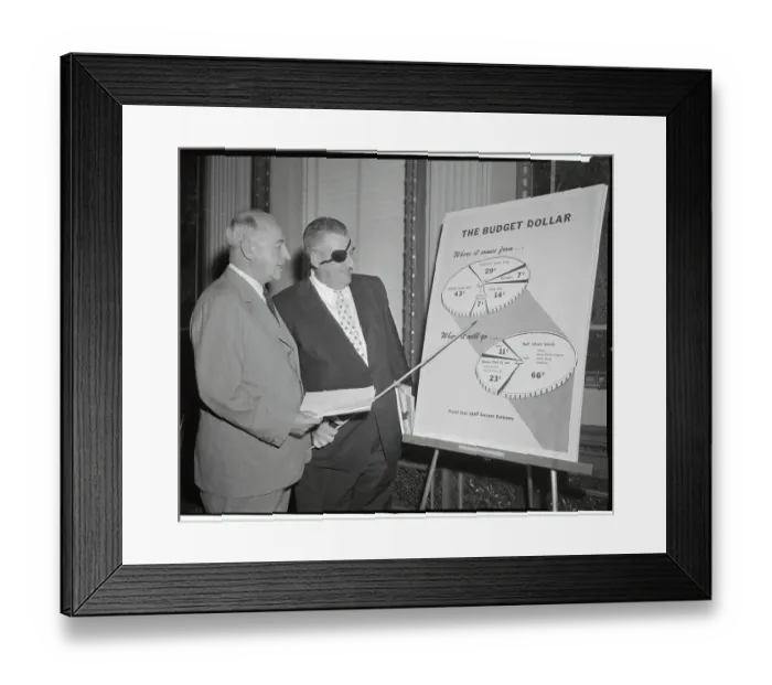 Framed Print : Dollar Experts at White House Examining Chart Information Framed Print : Dollar Experts at White House Examining Chart Information