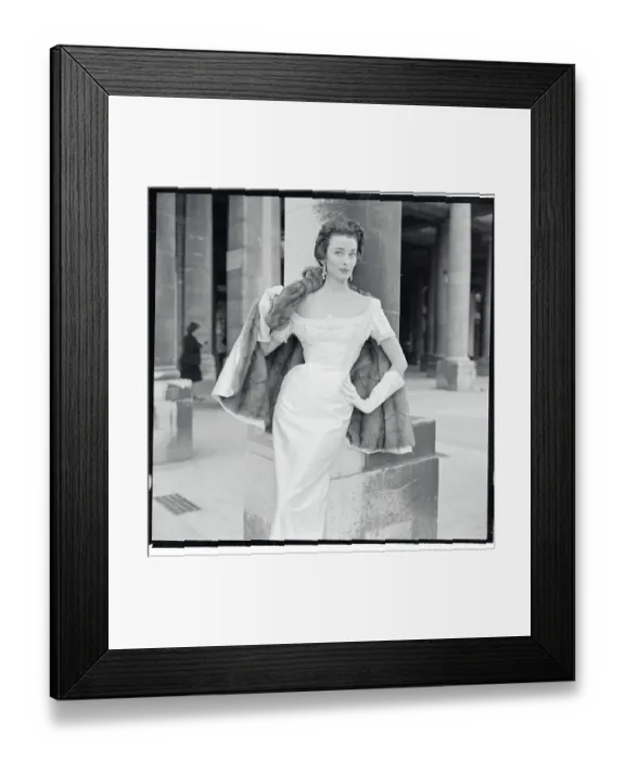 Framed Print : Woman Modeling Ornate Evening Gown Framed Print : Woman Modeling Ornate Evening Gown