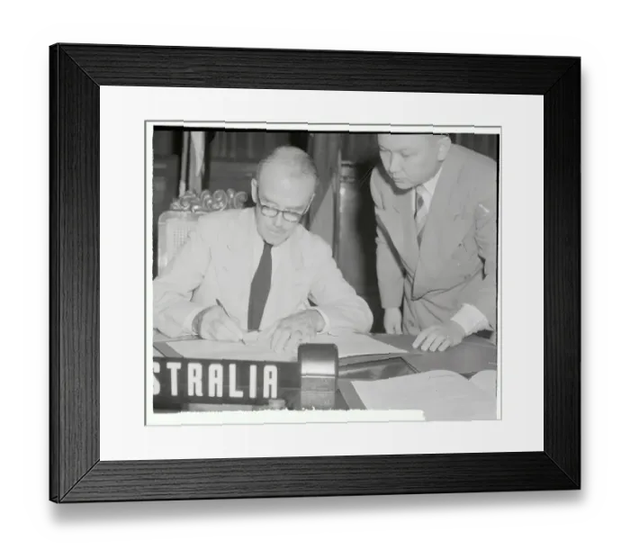 Framed Print : Richard Casey Signing a Pact Framed Print : Richard Casey Signing a Pact