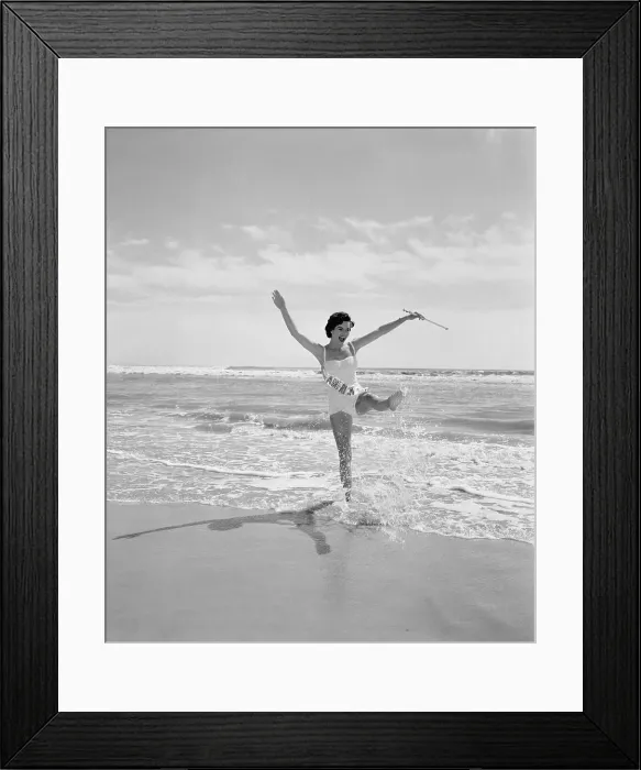 Framed Print : Lee Ann Meriwether Kicking Her Heels in the Surf Framed Print : Lee Ann Meriwether Kicking Her Heels in the Surf