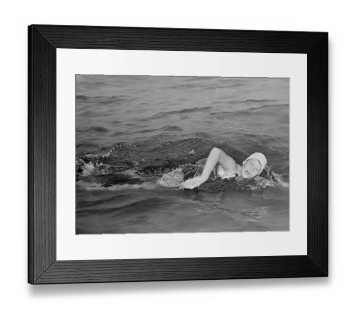 Framed Print : Marilyn Bell Swimming Lake Ontario Framed Print : Marilyn Bell Swimming Lake Ontario