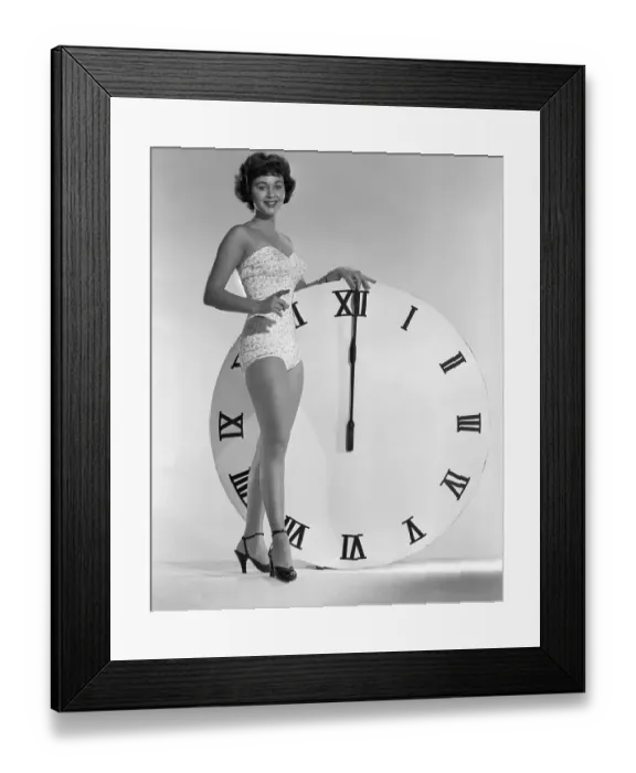 Framed Print : Marla English and Clock Framed Print : Marla English and Clock