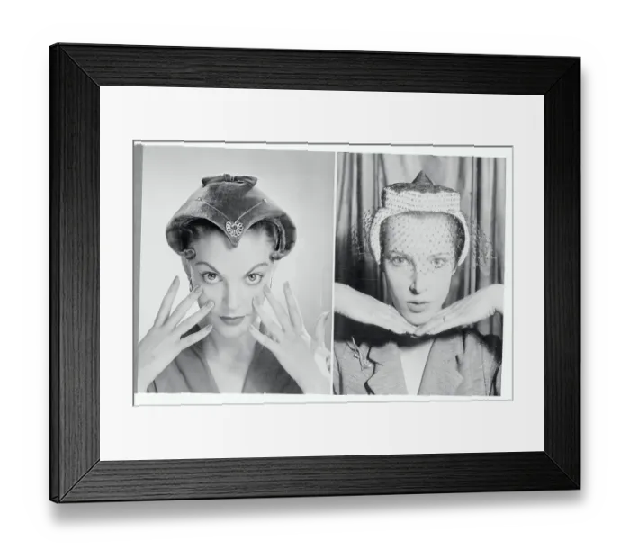 Framed Print : Women Modeling Fashionable Hats Framed Print : Women Modeling Fashionable Hats