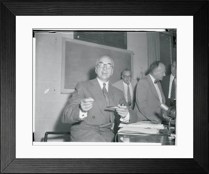 Framed Print : Lewis L Strauss Speaking to Newsmen Framed Print : Lewis L Strauss Speaking to Newsmen