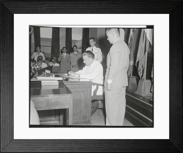 Framed Print : Prince Wan Waithayakon Signing a Treaty Framed Print : Prince Wan Waithayakon Signing a Treaty