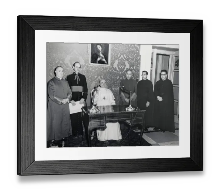 Framed Print : Pope Pius XII Delivering a Radio Message Framed Print : Pope Pius XII Delivering a Radio Message