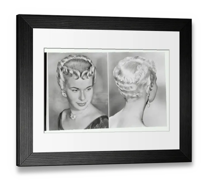 Framed Print : Woman Modeling Coiffures Framed Print : Woman Modeling Coiffures