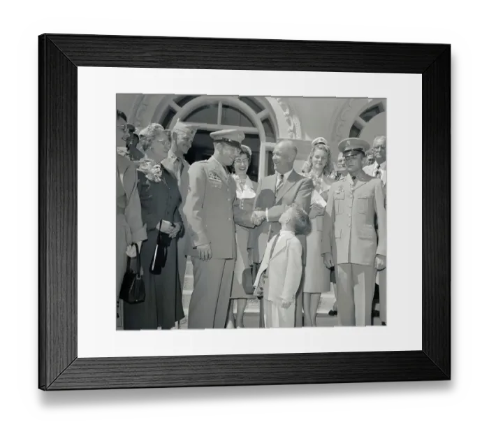 Framed Print : Eisenhower Shaking Hands With Benjamin Wilson Framed Print : Eisenhower Shaking Hands With Benjamin Wilson